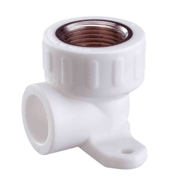 Cot PPR-C 90° cu talpă / prindere pe perete – Filet Interior din Alamă DN 20x1/2”