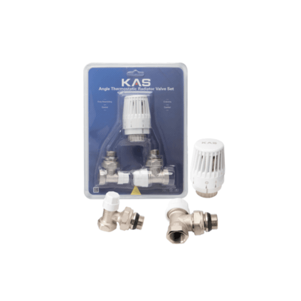 Set Robineți Radiator Colţar [Tur-Retur] Cu Cap Termostatic 1/2”