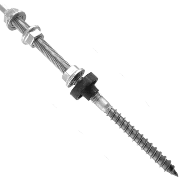 Șurub tip ancoră hanger bolt cu filet dublu M10 pentru prindere panou solar fotovoltaic